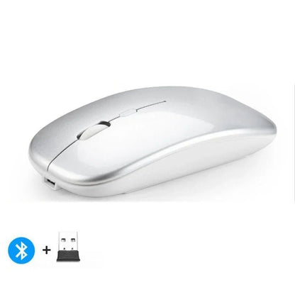 Rechargeable Wireless Mouse Bluetooth-Compatible 2.4Ghz Dual Modes Computer Mice with Nano Receiver for PC Laptop Macbook - Malachi Wallace boutique