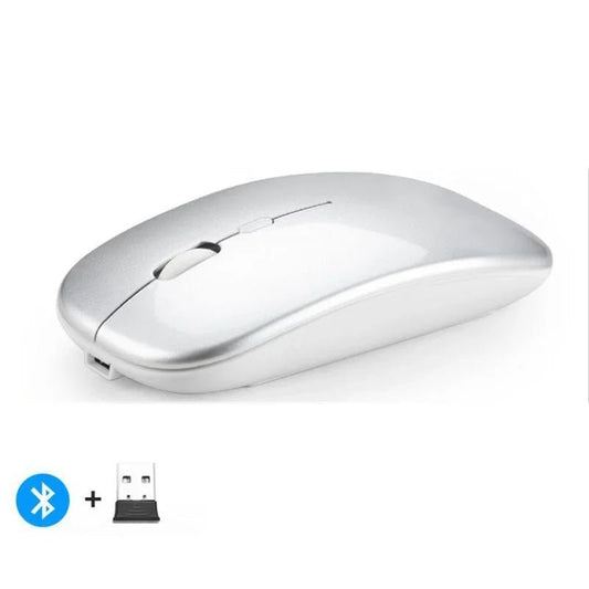 Rechargeable Wireless Mouse Bluetooth-Compatible 2.4Ghz Dual Modes Computer Mice with Nano Receiver for PC Laptop Macbook - Malachi Wallace boutique