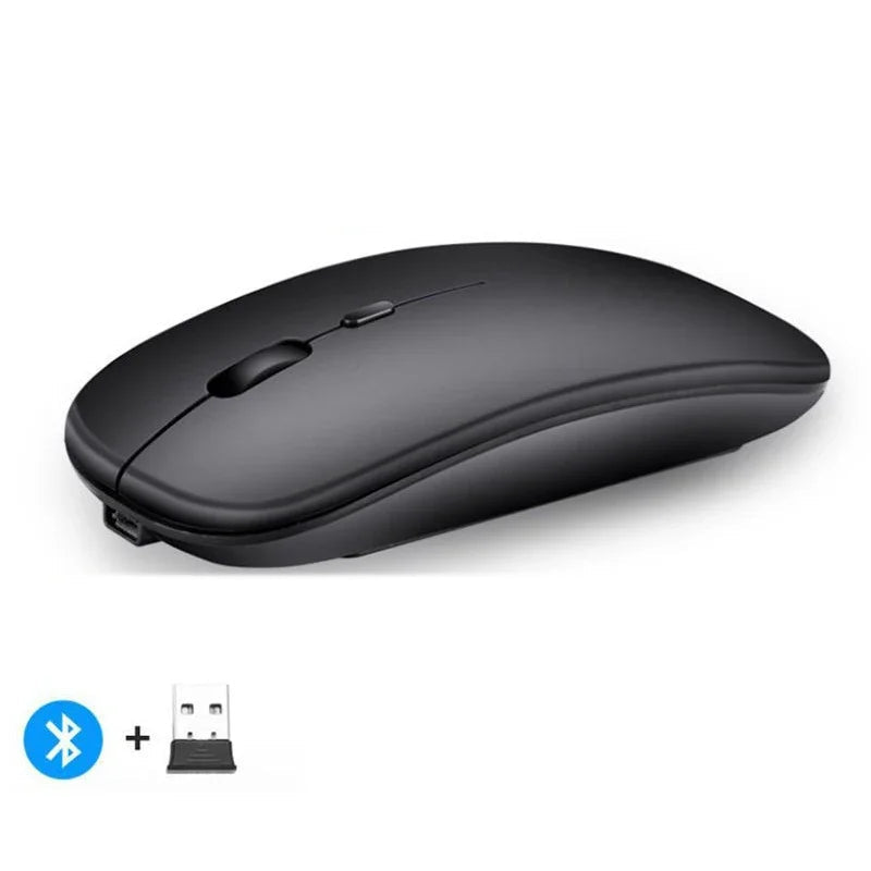 Rechargeable Wireless Mouse Bluetooth-Compatible 2.4Ghz Dual Modes Computer Mice with Nano Receiver for PC Laptop Macbook - Malachi Wallace boutique