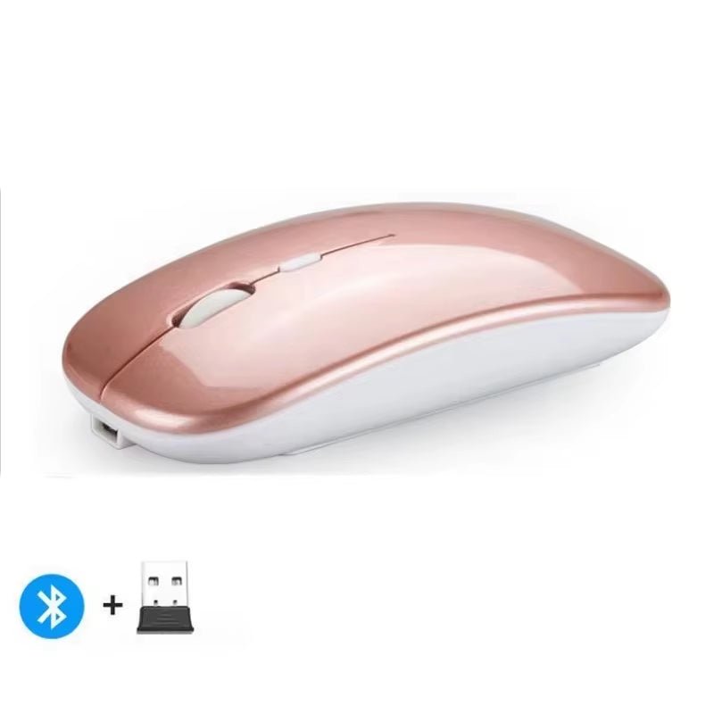 Rechargeable Wireless Mouse Bluetooth-Compatible 2.4Ghz Dual Modes Computer Mice with Nano Receiver for PC Laptop Macbook - Malachi Wallace boutique