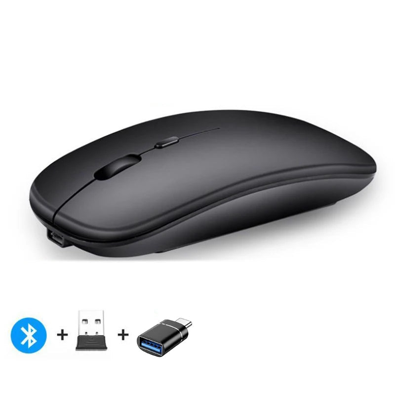 Rechargeable Wireless Mouse Bluetooth-Compatible 2.4Ghz Dual Modes Computer Mice with Nano Receiver for PC Laptop Macbook - Malachi Wallace boutique