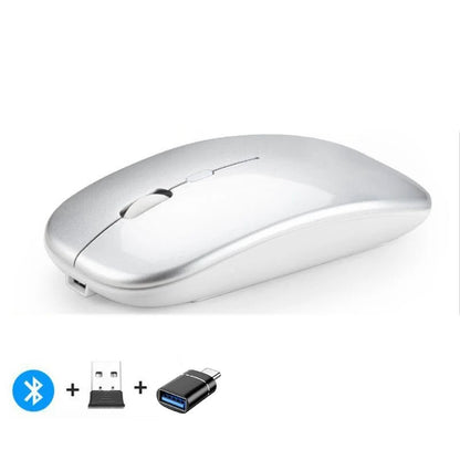 Rechargeable Wireless Mouse Bluetooth-Compatible 2.4Ghz Dual Modes Computer Mice with Nano Receiver for PC Laptop Macbook - Malachi Wallace boutique