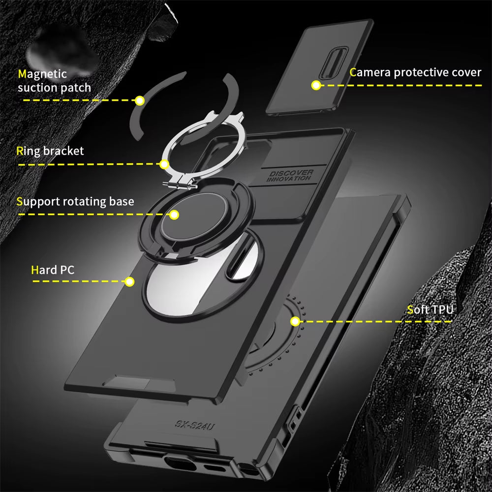 Samsung Magnetic Stand Camera Protection Phone Case - Malachi Wallace boutique