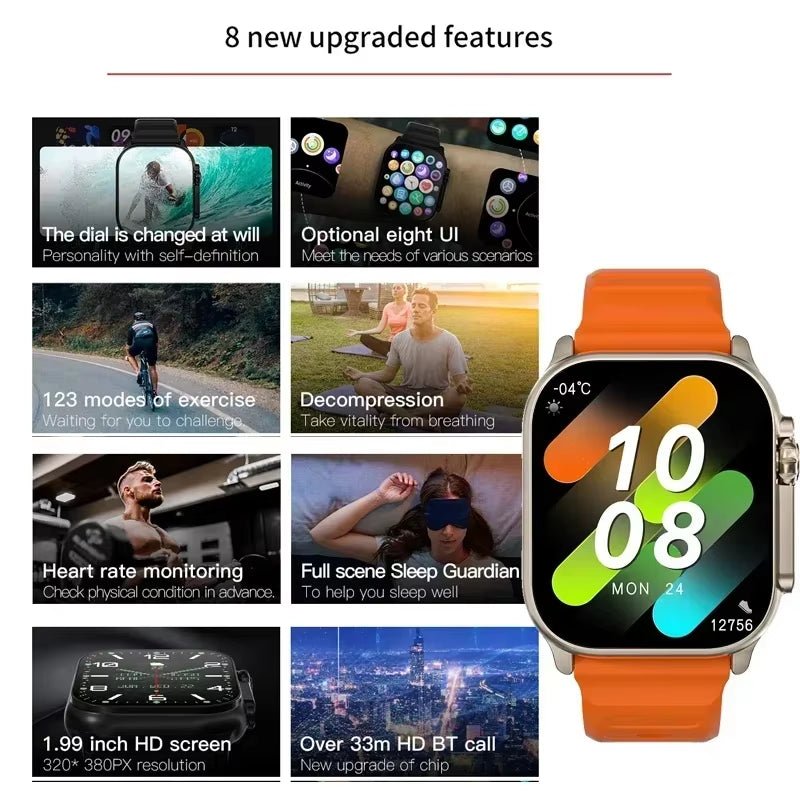 Smart Watch Bluetooth Talk Smartwatch Message Alert Heart Rate Monitor Sports Watch for Android IOS Men Women - Malachi Wallace boutique