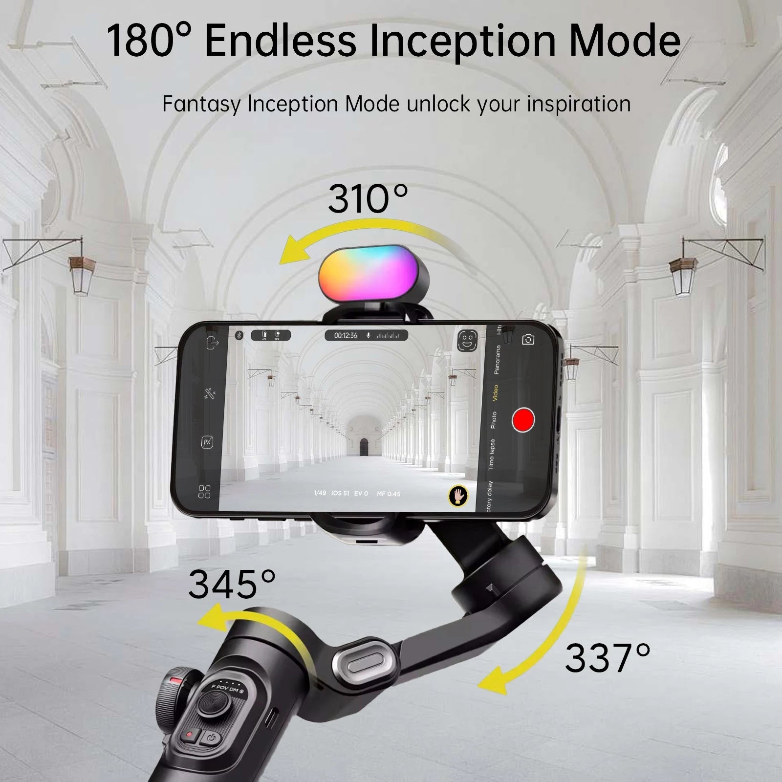 Smart XE Kit Gimbal Stabilizer for Smartphone Iphone Video Recording Magnetic Fill Light 3-Axis Foldable Android Gimble - Malachi Wallace boutique