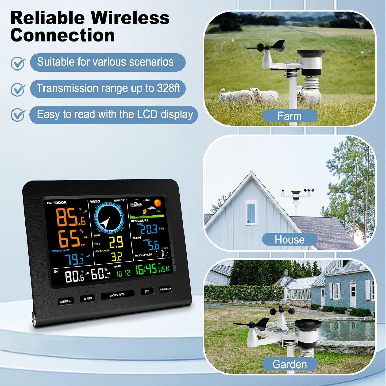 SmartWeather Pro™ – WiFi Wireless Indoor & Outdoor Weather Station with Rain, Wind & Temp Monitoring - Malachi Wallace boutique