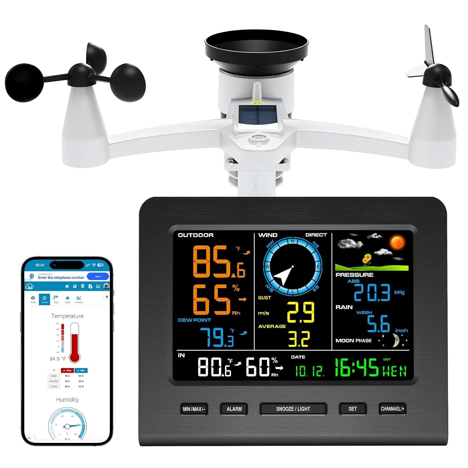 SmartWeather Pro™ – WiFi Wireless Indoor & Outdoor Weather Station with Rain, Wind & Temp Monitoring - Malachi Wallace boutique
