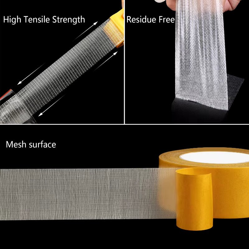 Super Thin Strong Fixation Double Sided Adhesive Tape Heavy Duty Translucent Mesh Waterproof Traceless Powerful Grid Carpet Tape - Malachi Wallace boutique
