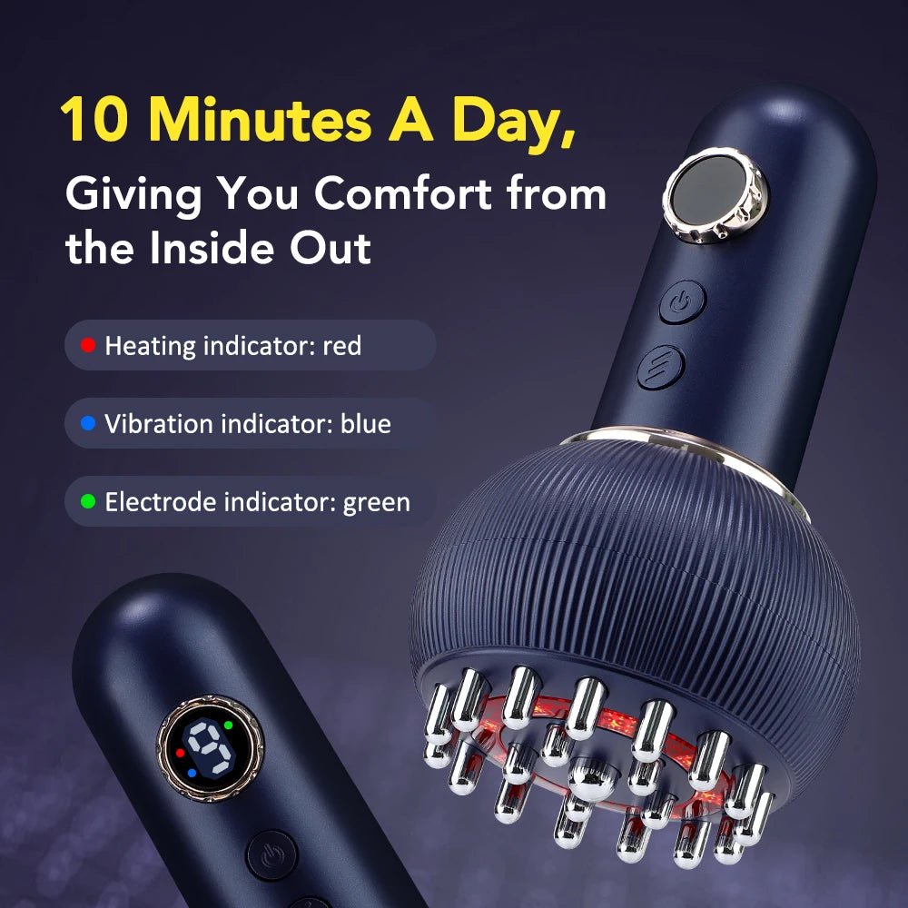 ThermaGlow™ Wireless Heated Meridian Brush – Lymphatic Drainage, Microcurrent Anti-Cellulite Massage for Body & Back - Malachi Wallace boutique