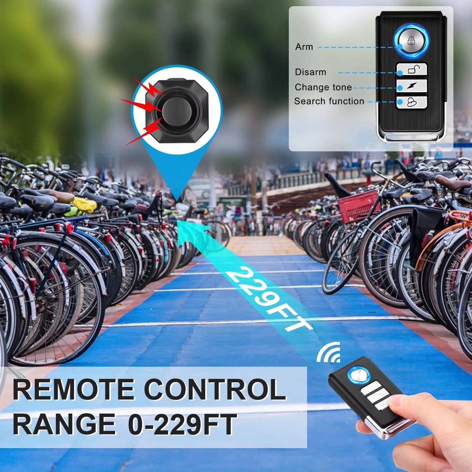 Ultimate Bike Guard™ – Wireless Vibration Alarm with Remote & USB Charging - Malachi Wallace boutique